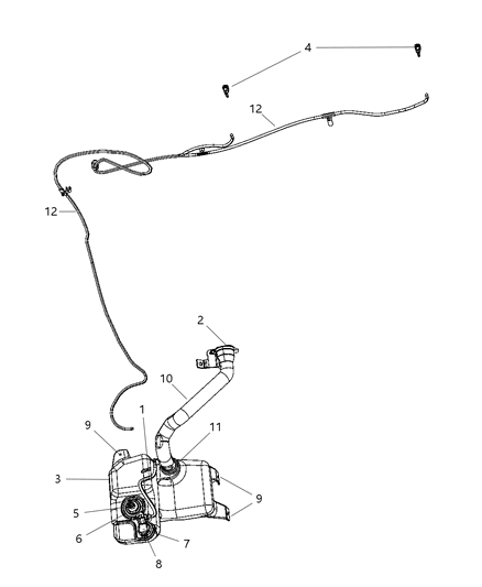 2008 Chrysler Pacifica Washer Nozzle, Front Diagram for 4894275AD