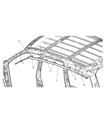 2003 Jeep Grand Cherokee Air Bag Side Curtain Diagram for 55116437AG