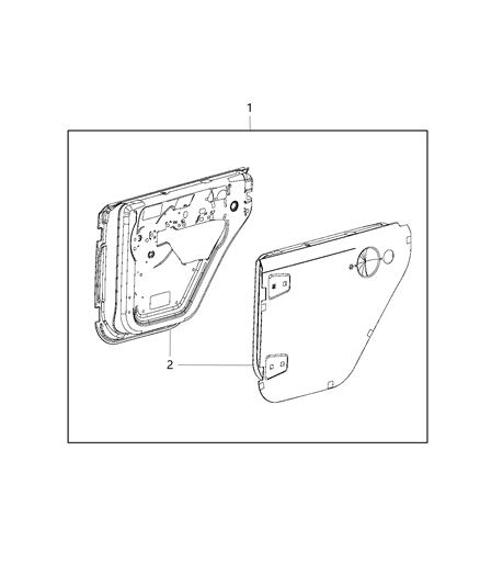 2016 Jeep Wrangler Door Kit, Half Hard Diagram 2 - Thumbnail