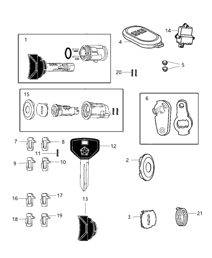 2004 Dodge Dakota Module Time And Alarm Diagram for 56049072AL