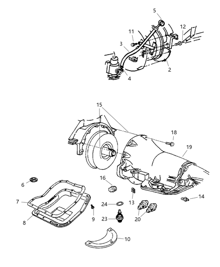 2002 Dodge Ram 3500 Regular Cab Case & Related Parts of Automatic Transmission Diagram 1 - Thumbnail