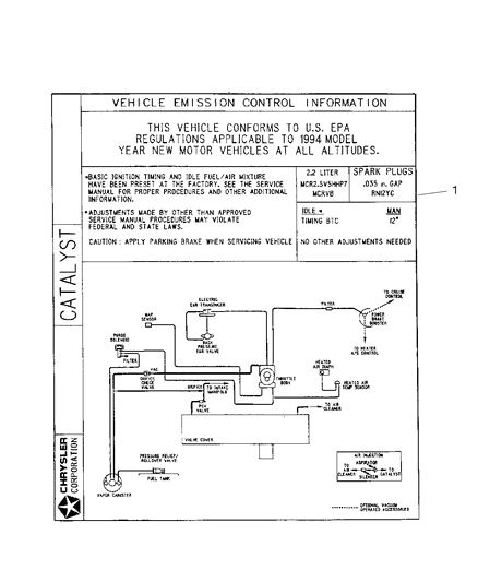 2003 Jeep Liberty Label Emission Diagram for 52128775AA
