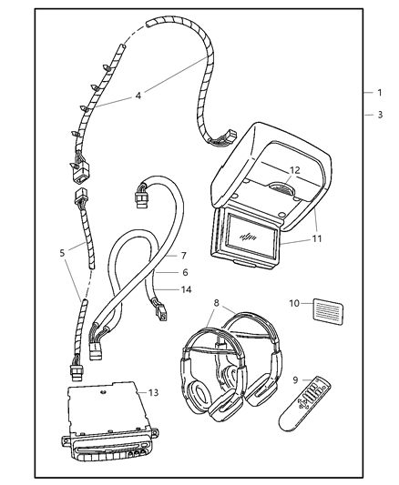 2007 Chrysler Pacifica Wire Harness, Upper Diagram for 4869388AC