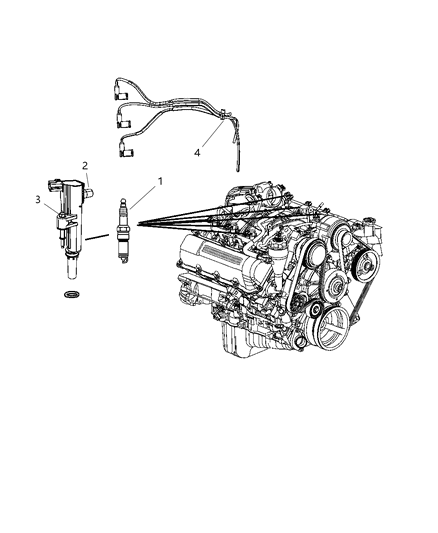 2009 Dodge Nitro Spark Plugs & Ignition Coil Diagram 1 - Thumbnail