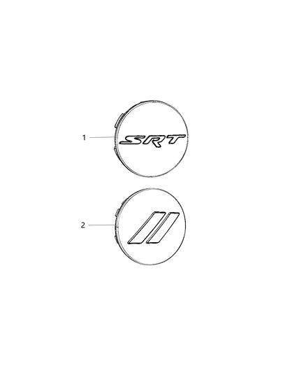 2021 Dodge Durango Center Cap Diagram for 5QW99RNLAA