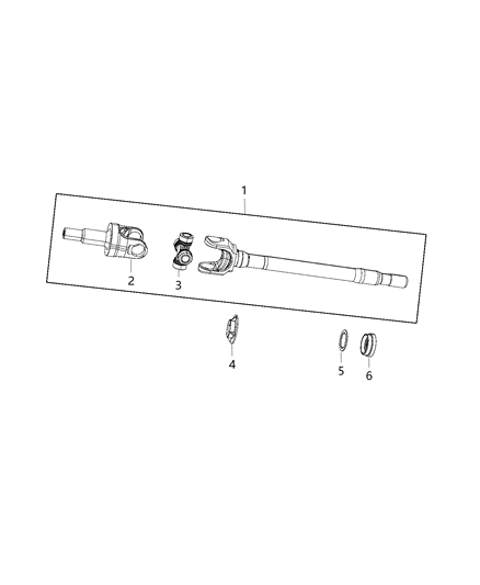 2009 Jeep Wrangler Shaft , Axle Diagram 1 - Thumbnail