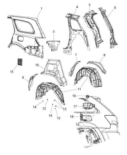 2011 Jeep Grand Cherokee Cap Fuel Filler Diagram for 52129371AB