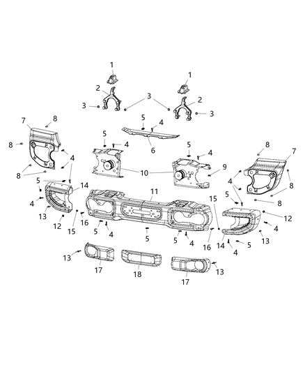 2020 Jeep Wrangler Bumper, Front Diagram 5 - Thumbnail