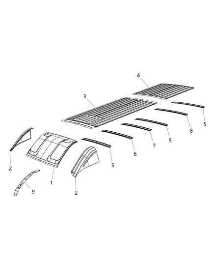 2014 Ram ProMaster 1500 Roof Panel Diagram 3 - Thumbnail