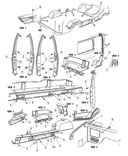 2002 Dodge Ram Van Sealer Washer, Seat Stud Sealing, Front Diagram for 4499069