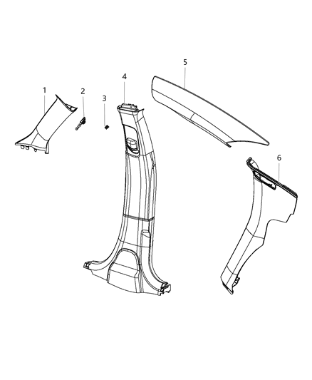2020 Chrysler 300 Interior Moldings And Pillars Diagram