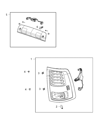2020 Ram 1500 Classic Lamps - Rear Diagram 3 - Thumbnail