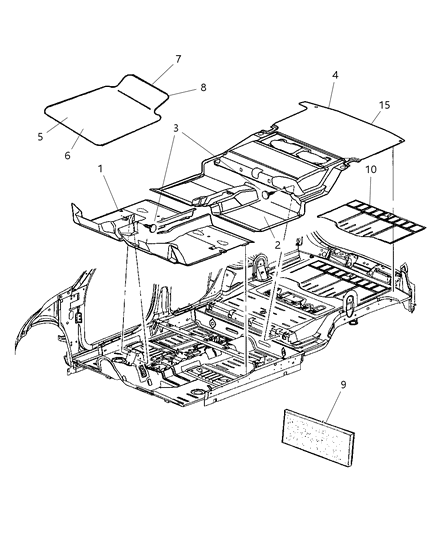 2004 Chrysler PT Cruiser Carpet & Mats Diagram