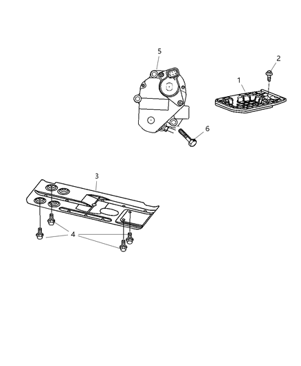 2006 Dodge Ram 2500 Gearshift Control & Skid Plate Diagram 2 - Thumbnail