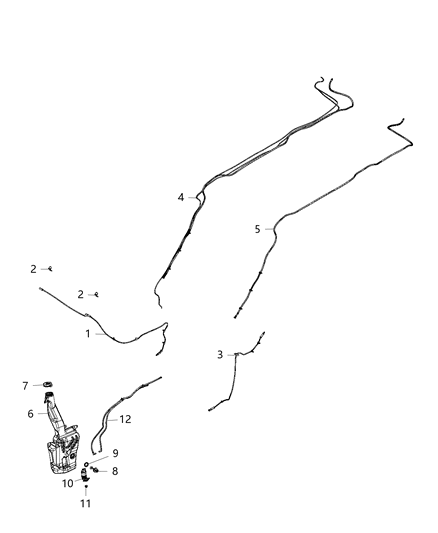 2019 Jeep Cherokee Hose And Cable Washer And Antenna Diagram for 68196752AD