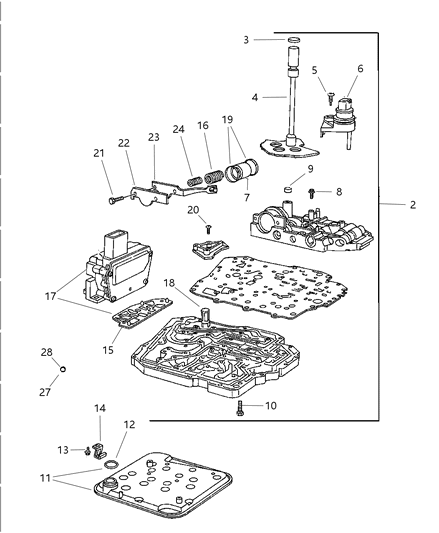 2002 Dodge Intrepid Gasket Package Valve Body Diagram for 4864696AB