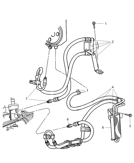 2008 Dodge Nitro Hose And Cooler Power Steering Return Diagram for 52125406AB