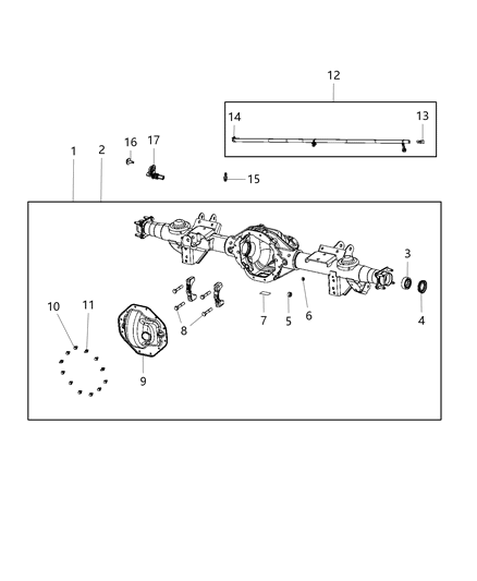2020 Ram 1500 New Style Axle Housing And Vent, Rear Diagram