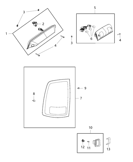 2017 Ram 3500 Pickup Lamps - Rear Diagram 2 - Thumbnail