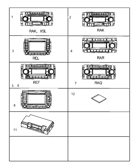 2007 Dodge Ram 2500 Radio AM/FM With CD And Equalizer Diagram for 5064172AE