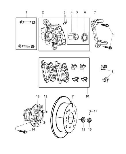 2008 Jeep Patriot Hub And Bearing Brake Diagram for 5105770AD