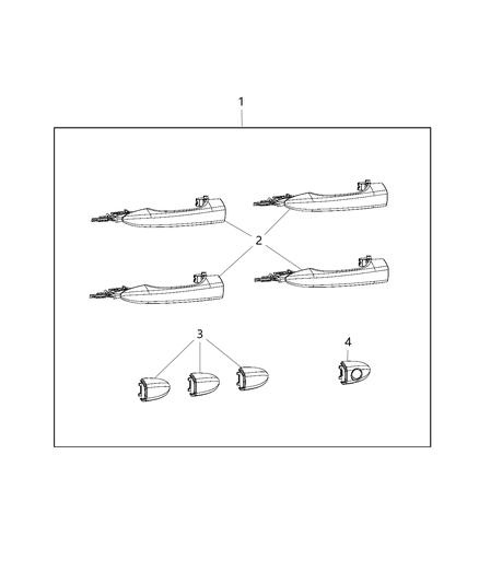 2014 Jeep Cherokee Decor Kit, Body Side Diagram