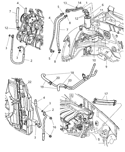 2001 Chrysler PT Cruiser Plumbing - A/C & Heater Diagram 1 - Thumbnail