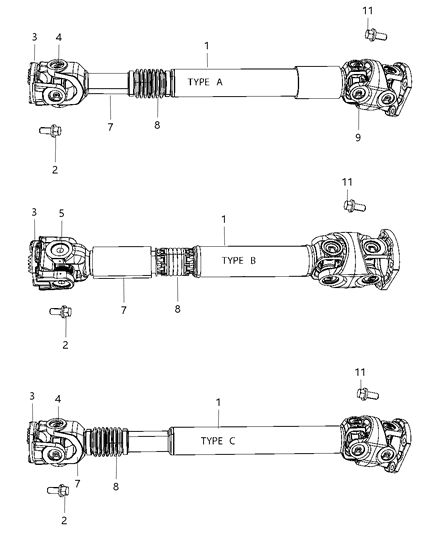 2008 Dodge Ram 3500 Pickup Shaft , Drive , Front Diagram 1 - Thumbnail