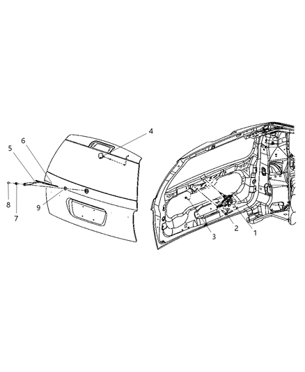 2005 Dodge Durango Blade Rear Window Wiper Diagram for 5135584AC