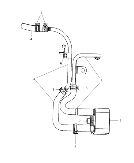 2009 Chrysler PT Cruiser Engine Oil Cooler Tubes / Hoses Diagram 2 - Thumbnail