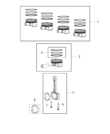 2015 Jeep Renegade Pistons , Piston Rings , Connecting Rods & Bearings Diagram 2 - Thumbnail
