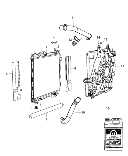 2009 Chrysler PT Cruiser Radiator & Related Parts Diagram 2 - Thumbnail