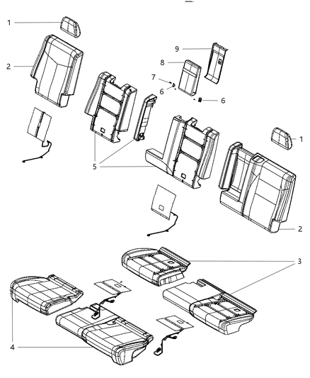 2015 Dodge Durango Rear Seat - Split Seat Diagram 5 - Thumbnail