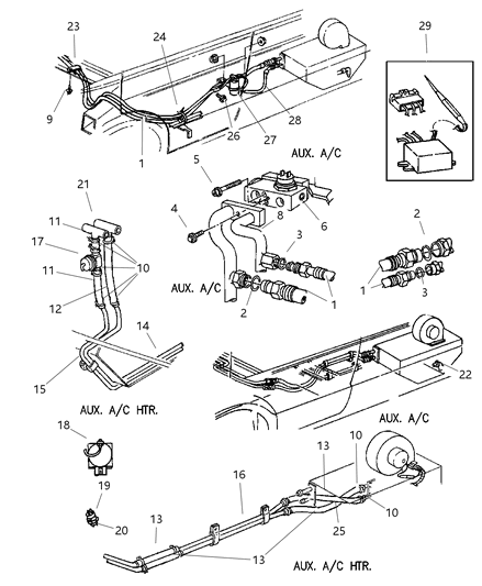 1997 Dodge Ram Wagon Suction Line, Front Diagram for 55055811AB