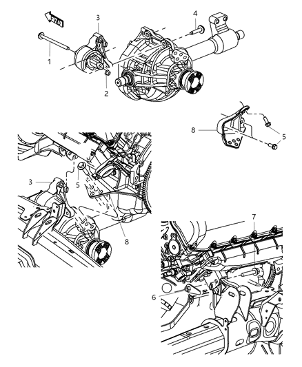 2009 Chrysler Aspen Engine Mounting Left Side Diagram 1 - Thumbnail