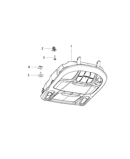 2017 Chrysler Pacifica Console Overhead Diagram for 5RK81PD2AH
