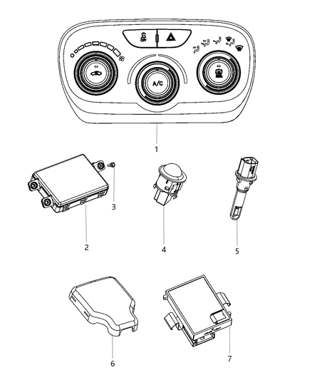 2015 Dodge Dart Dash Control Unit Diagram for 5091141AE