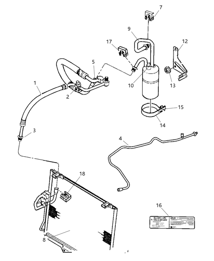 2001 Jeep Wrangler Accumulator A/C Diagram for 55037441AB