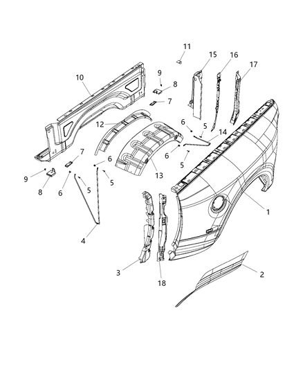2018 Ram 3500 Pickup Pick Up Box Diagram 2 - Thumbnail