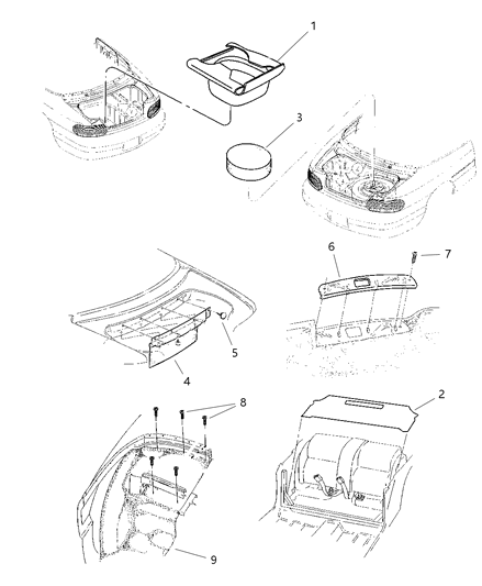 1999 Chrysler Sebring Sill Plate Diagram for JV91SAZ