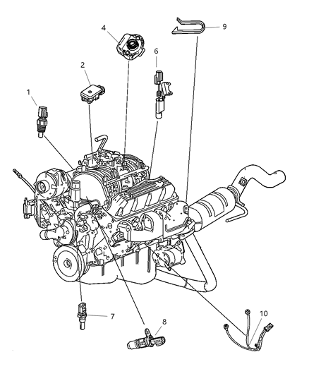 2006 Dodge Durango Sensors - Engine Diagram 2 - Thumbnail