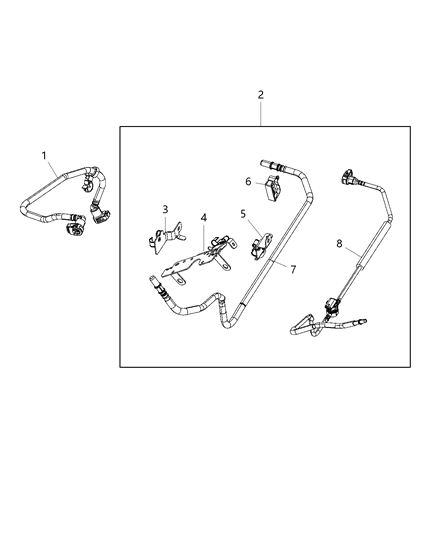 2021 Jeep Gladiator Fuel Lines/Tubes And Related Parts Diagram 1 - Thumbnail