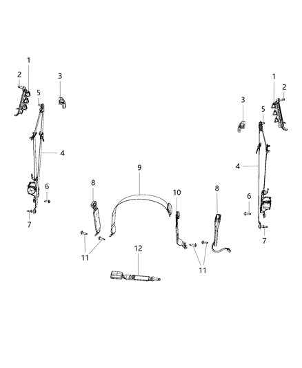 2013 Ram 1500 Seat Belt Front Outer Diagram for 5KP961X9AG