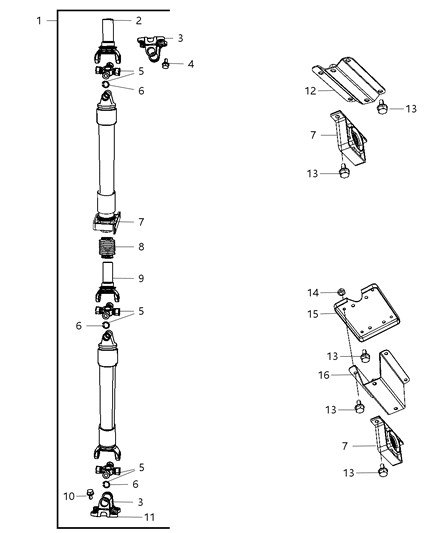 2012 Ram 2500 Shaft - Drive of Rear Axle; Differential And Drive Line Diagram 2 - Thumbnail