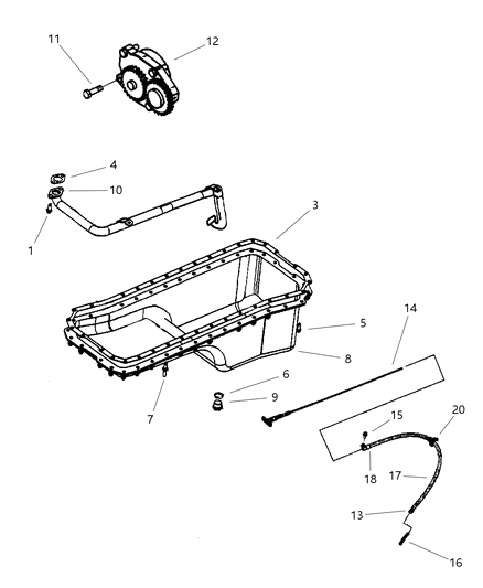 1999 Dodge Ram 3500 Regular Cab Engine Oiling Diagram 3 - Thumbnail