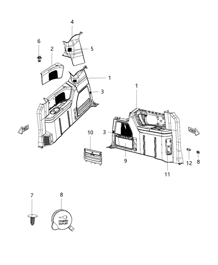 2020 Dodge Grand Caravan Hook Diagram for 1DC22DX9AE