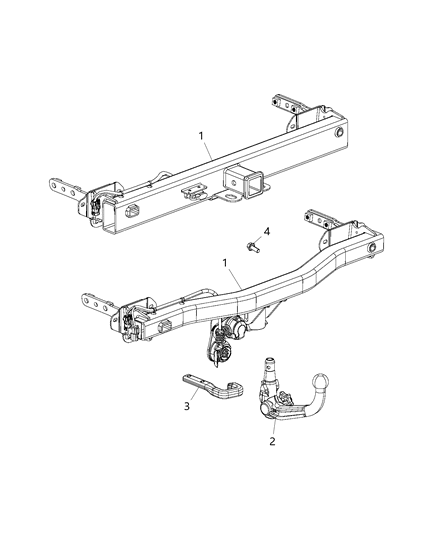 2019 Jeep Renegade Hitch Trailer Diagram for 68255643AA
