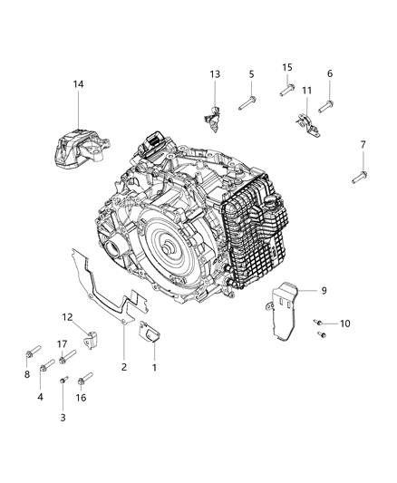 2020 Jeep Renegade Cover Transmission Dust Diagram for 68411174AA