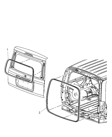 2008 Jeep Commander Body Weatherstrips & Seals Diagram 3 - Thumbnail