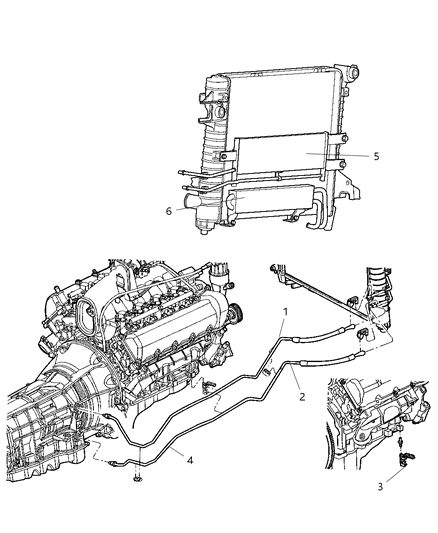 2004 Dodge Ram 1500 Power Steering Cooler, Front Diagram for 5290811AC